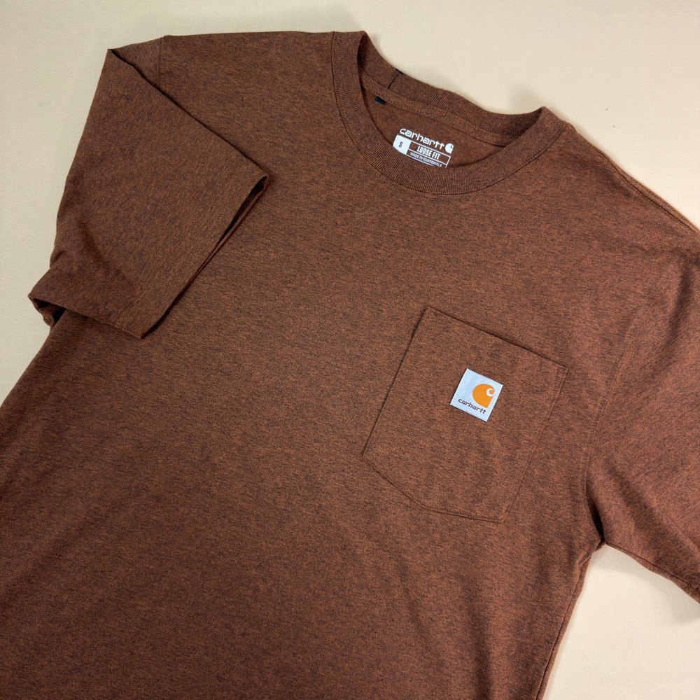 NWOT Carhartt K87 Pocket T-Shirt Small Oiled Walnut Heather Loose Fit Sealed